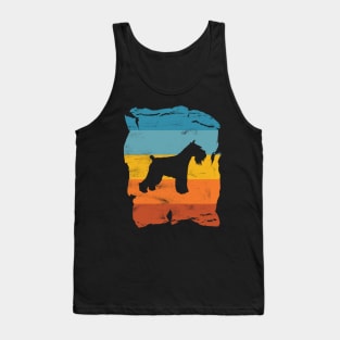 Giant Schnauzer Distressed Vintage Retro Silhouette Tank Top